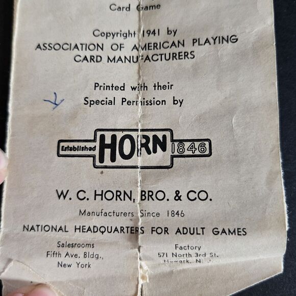 VINTAGE 1941 HORN Solid Wood Hinged Cribbage Board 4 Pegs Instructions Box USA - Picture 4 of 16